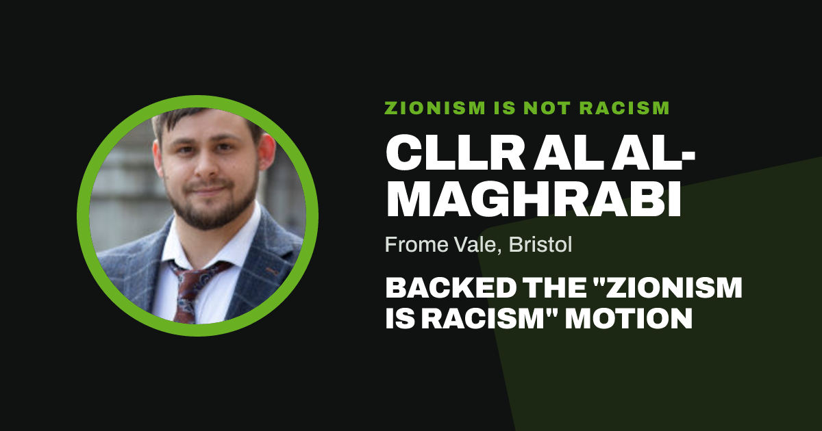 Share image: Cllr Al Al-Maghrabi backed the "Zionism is Racism" motion