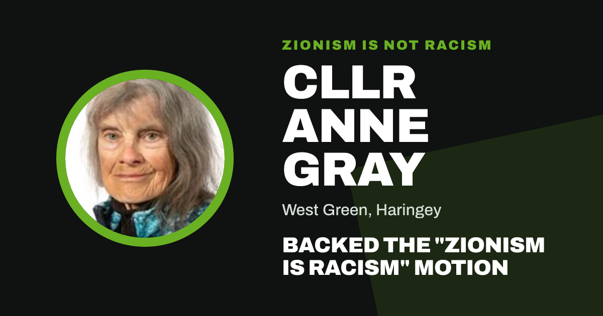 Share image: Cllr Anne Gray backed the "Zionism is Racism" motion