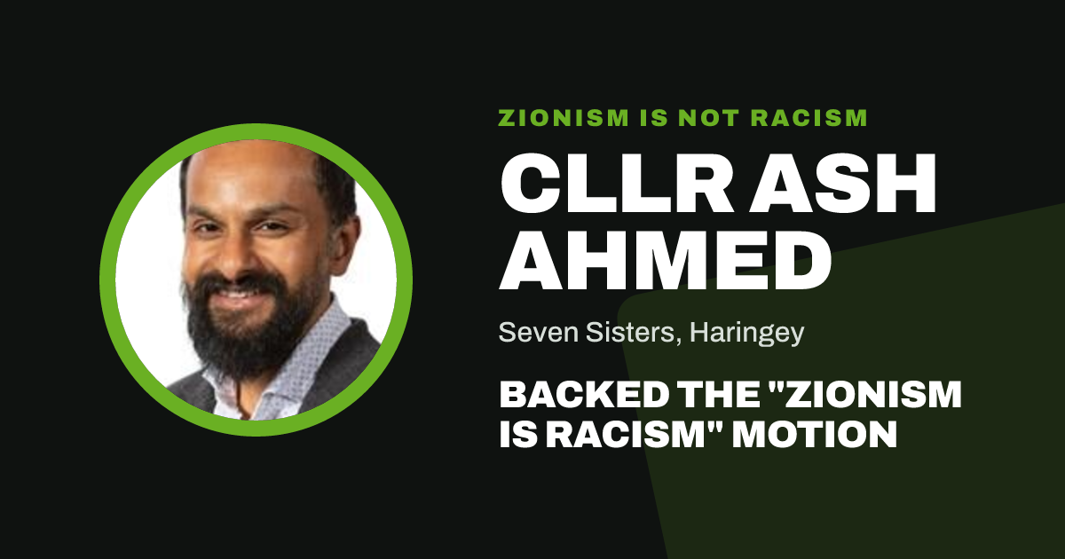 Share image: Cllr Ash Ahmed backed the "Zionism is Racism" motion