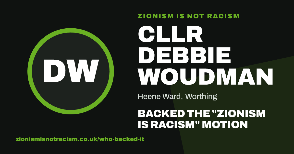 Share image: Cllr Debbie Woudman backed the "Zionism is Racism" motion