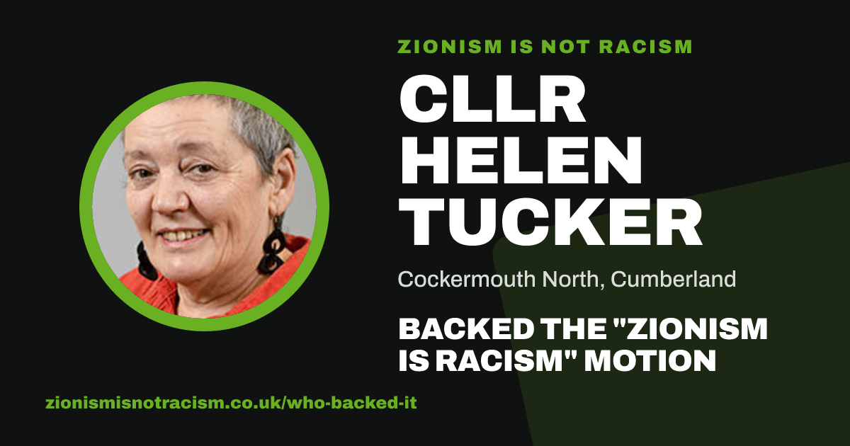 Share image: Cllr Helen Tucker backed the "Zionism is Racism" motion