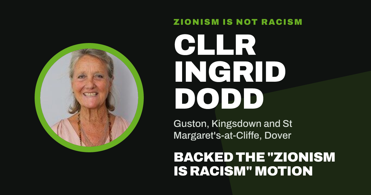 Share image: Cllr Ingrid Dodd backed the "Zionism is Racism" motion