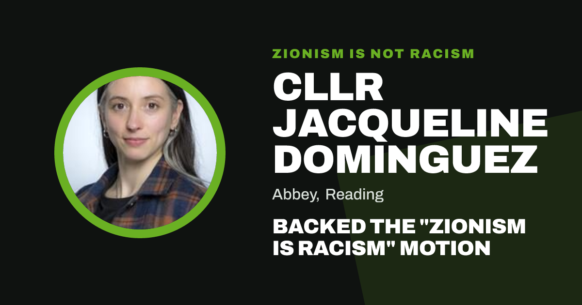 Share image: Cllr Jacqueline Dominguez backed the "Zionism is Racism" motion