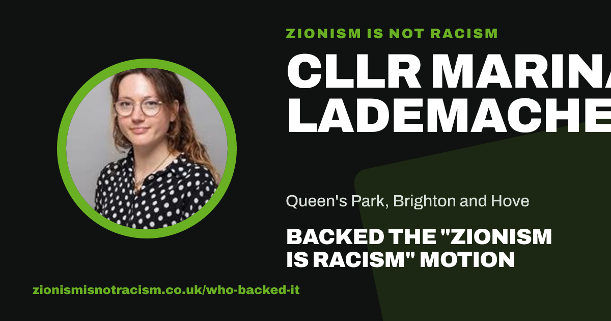 Share image: Cllr Marina Lademacher backed the "Zionism is Racism" motion