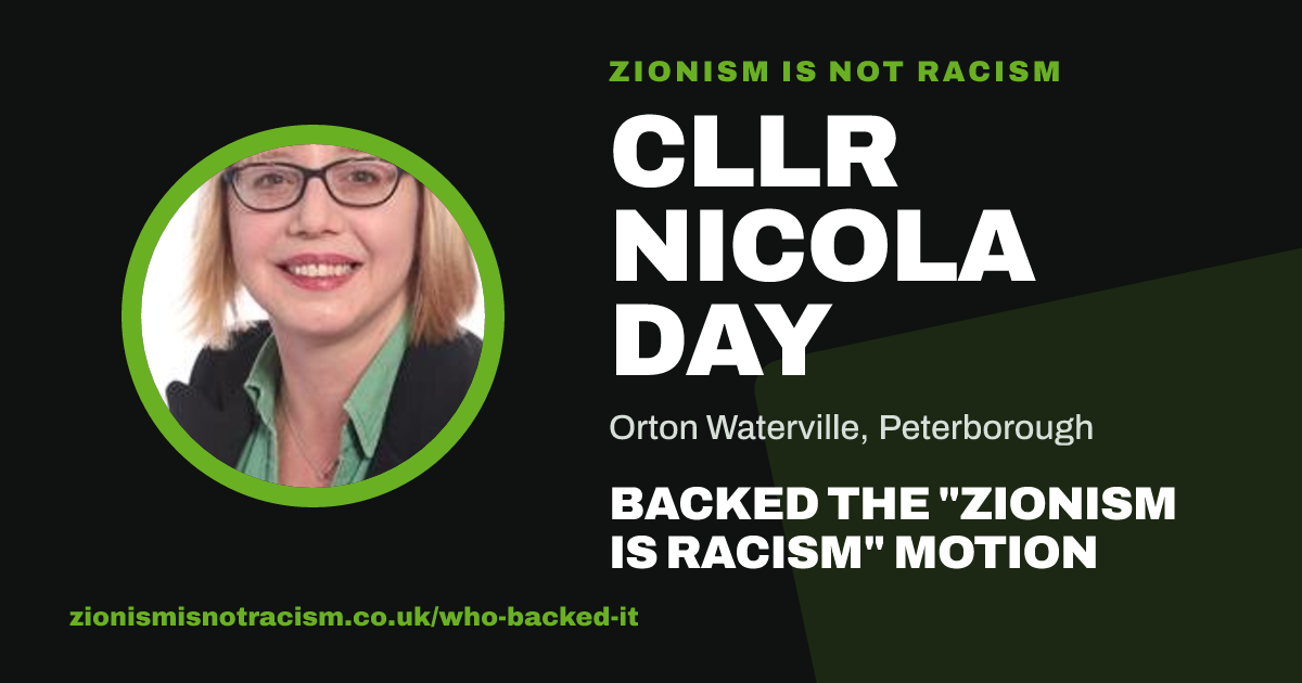 Share image: Cllr Nicola Day backed the "Zionism is Racism" motion