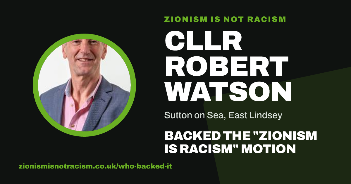 Share image: Cllr Robert Watson backed the "Zionism is Racism" motion