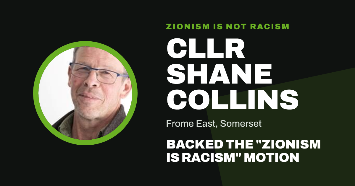 Share image: Cllr Shane Collins backed the "Zionism is Racism" motion