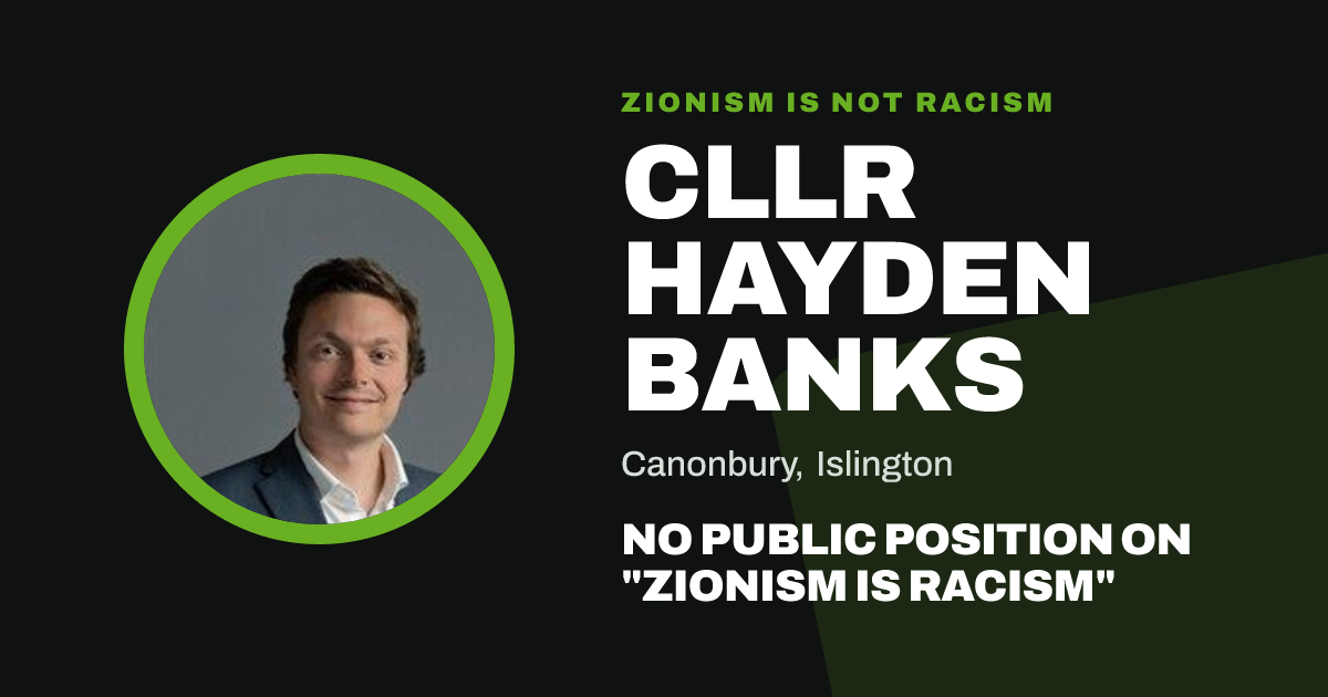 Share image: Cllr Hayden Banks, Canonbury ward, Islington