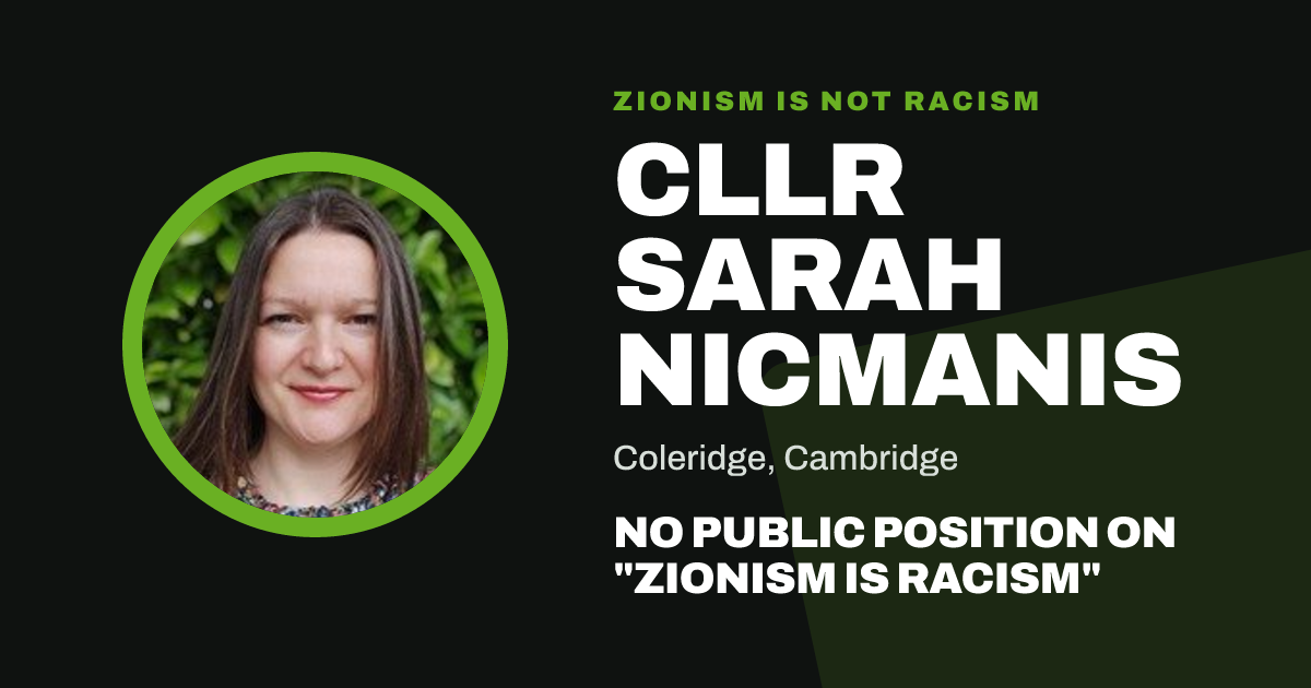 Share image: Cllr Sarah Nicmanis, Coleridge ward, Cambridge